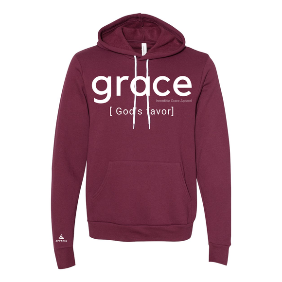 Grace is God's Favor Premium Unisex Hoodie (Maroon)