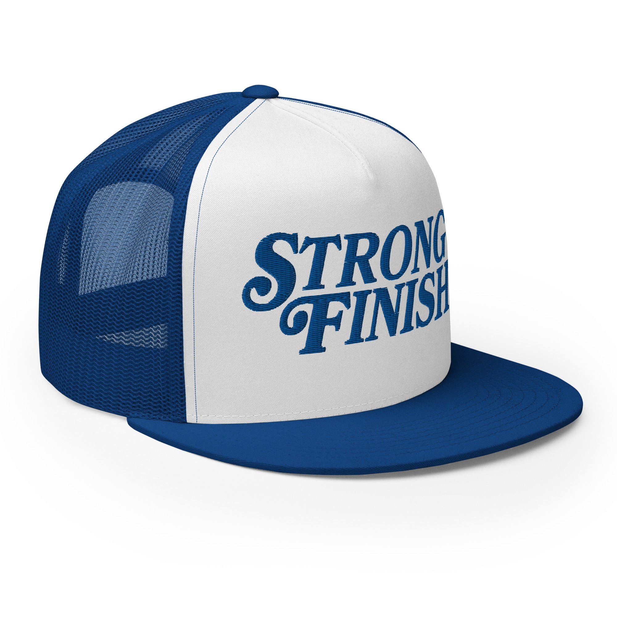 Strong Finish Trucker Cap (Royal Blue/White)