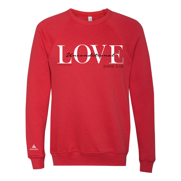 John 3:16 Unconditional LOVE Premium Raglan Sweatshirt