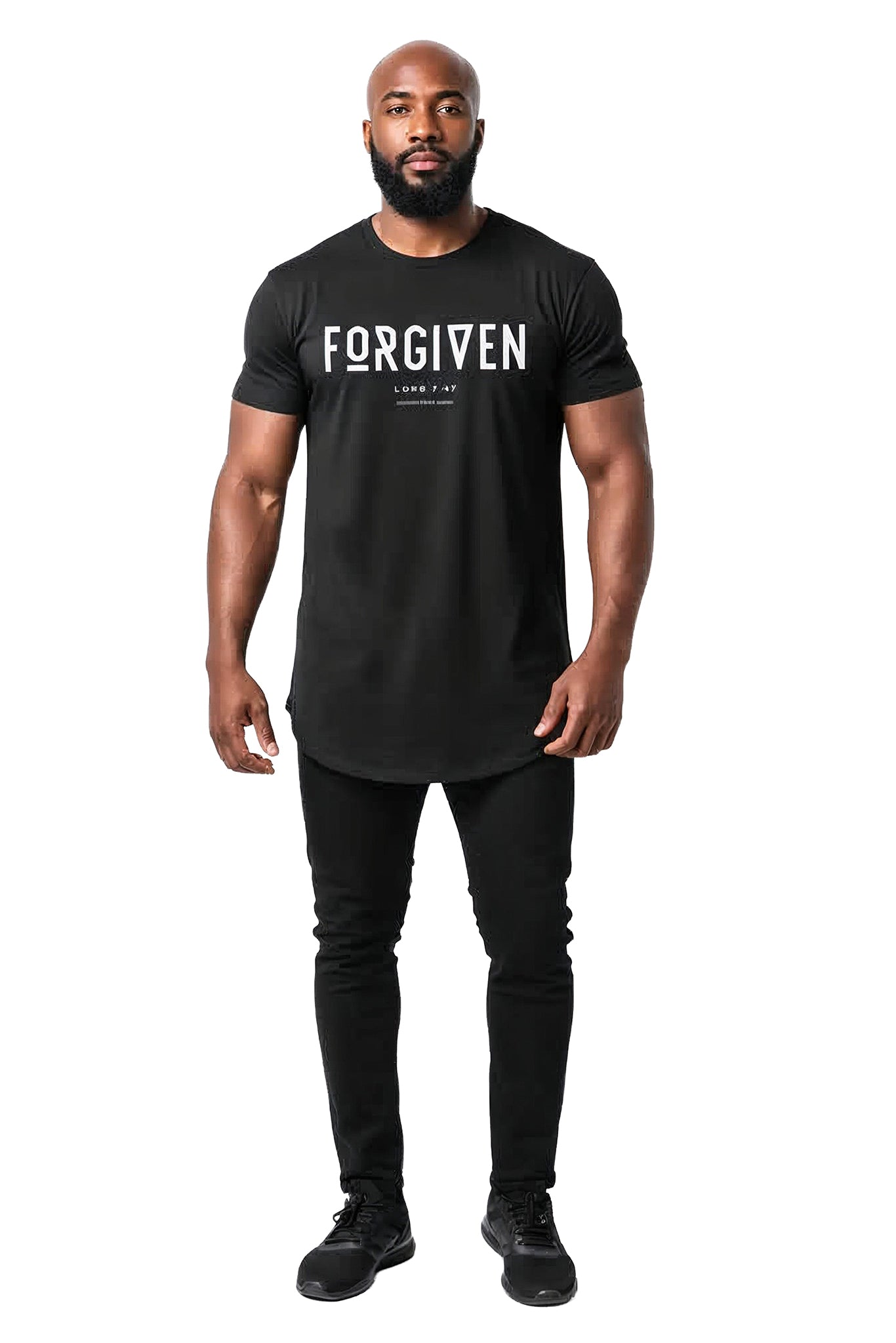 FORGIVEN Curved Hem T-Shirt
