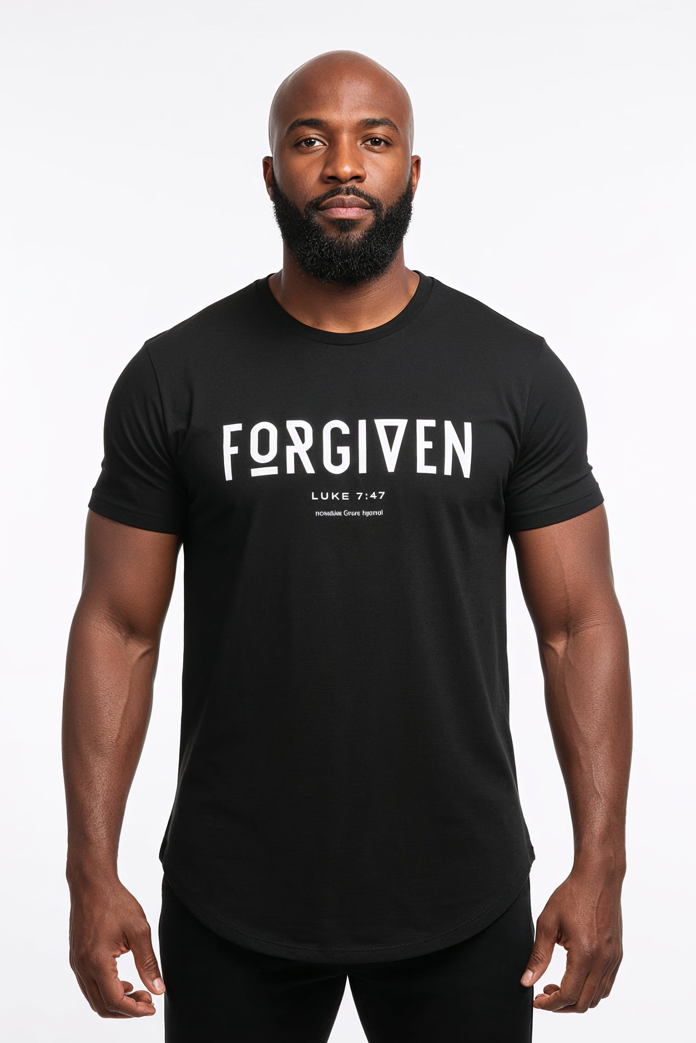 FORGIVEN Curved Hem T-Shirt