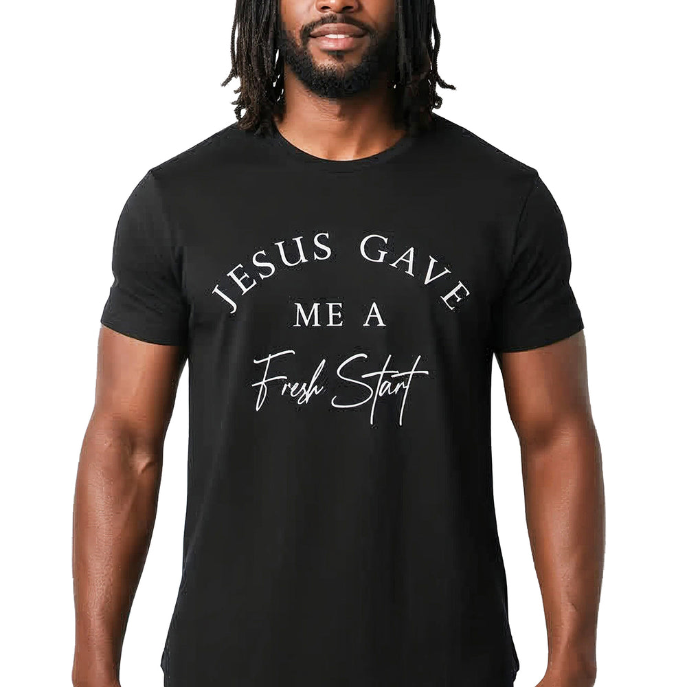 JESUS Gave Me a Fresh Start Curved Hem T-Shirt