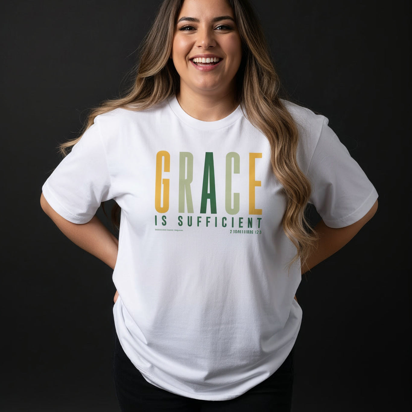 Grace is Sufficient Christian T-Shirt (Shades of Spring)