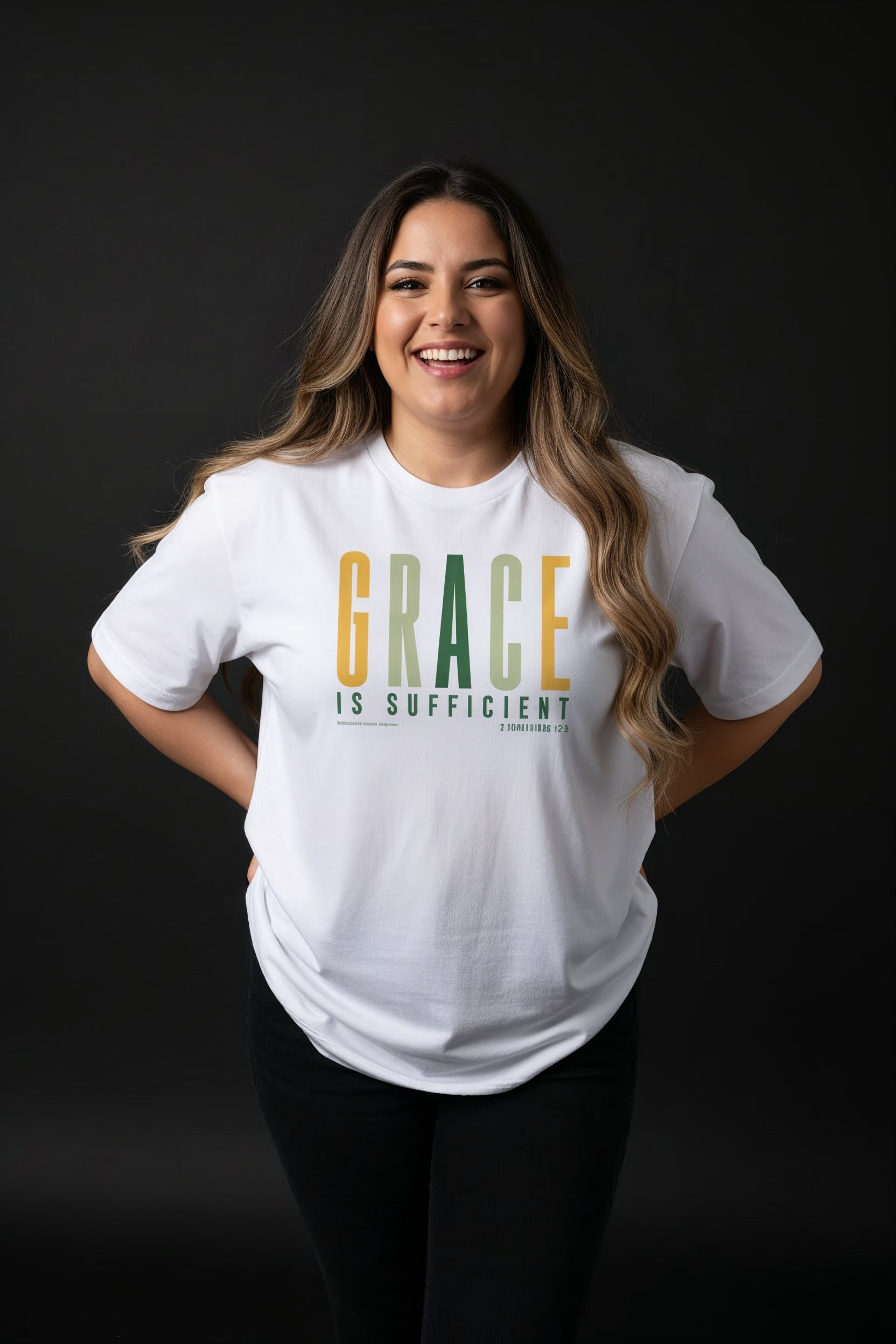 Grace is Sufficient Christian T-Shirt (Shades of Spring)