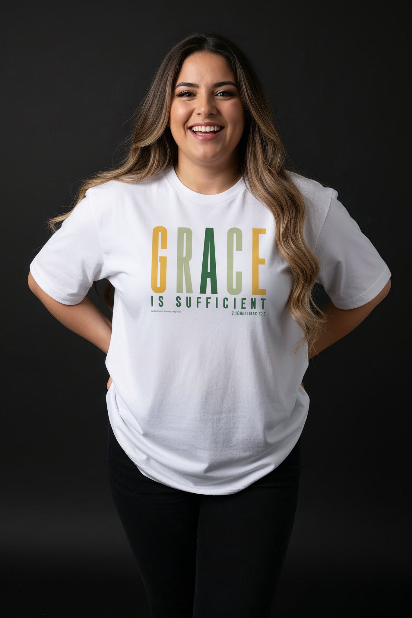 Grace is Sufficient Christian T-Shirt (Shades of Spring)