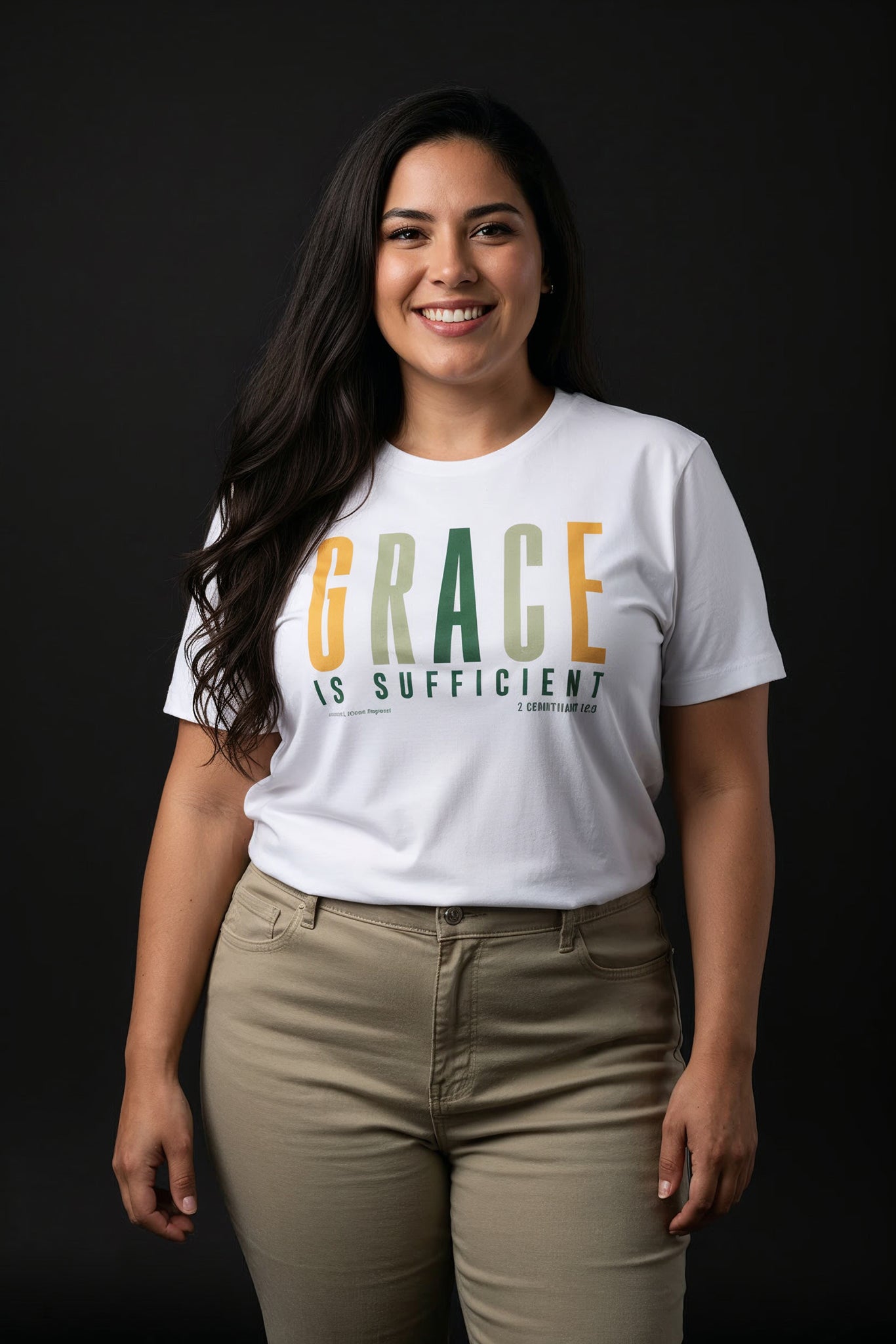 Grace is Sufficient Christian T-Shirt (Shades of Spring)