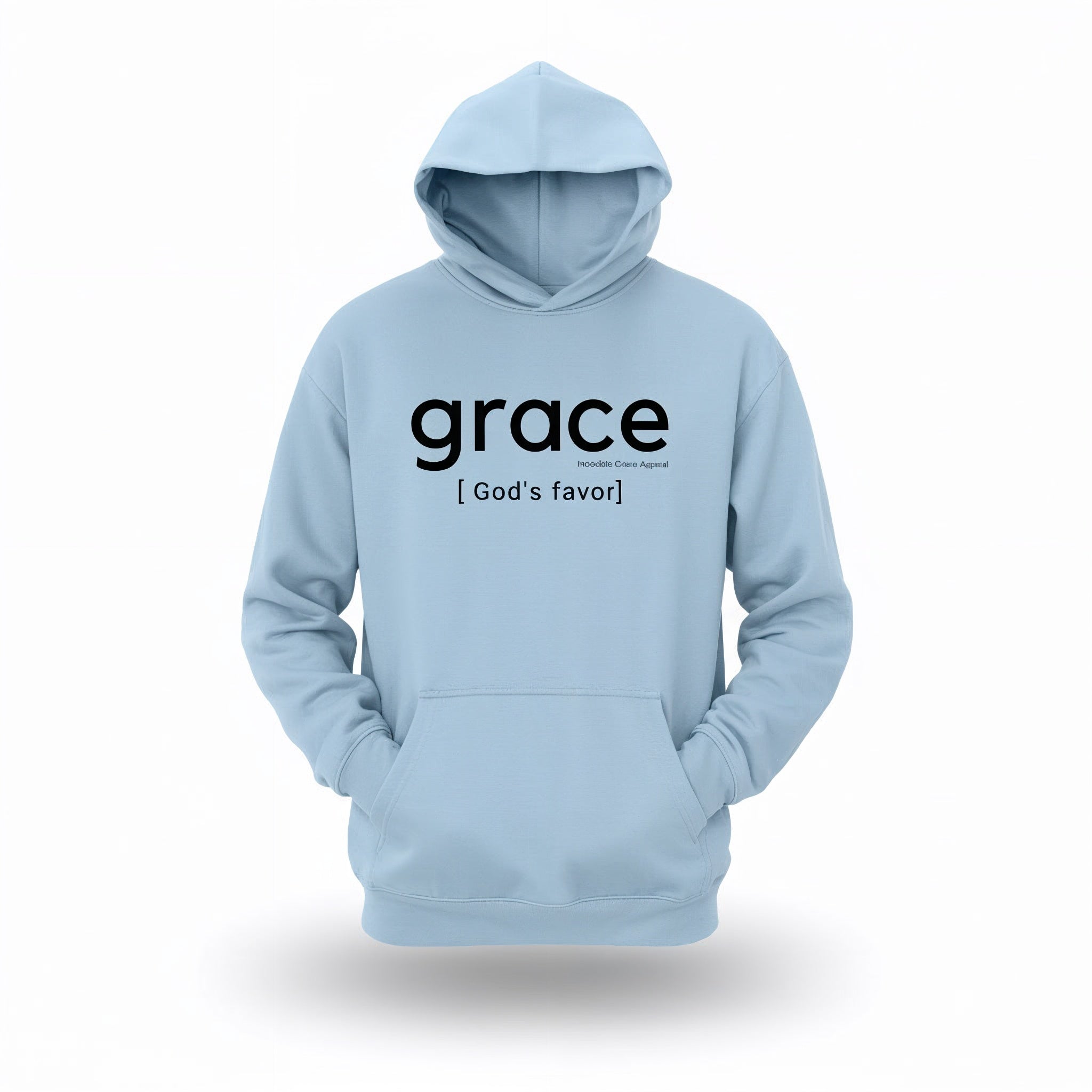 Grace is God's Favor Heavyweight Hoodie (Ice Blue)