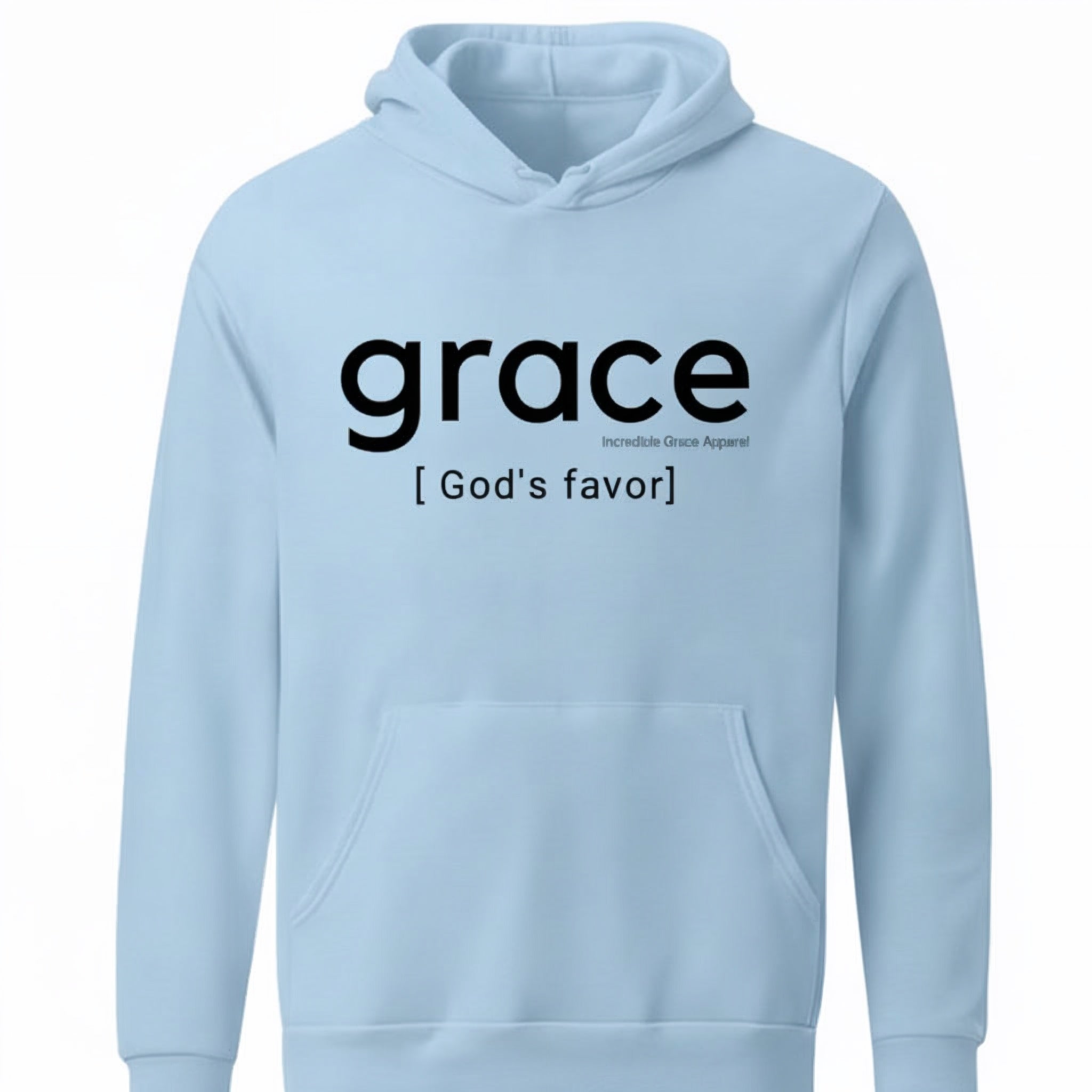 Grace is God's Favor Heavyweight Hoodie (Ice Blue)