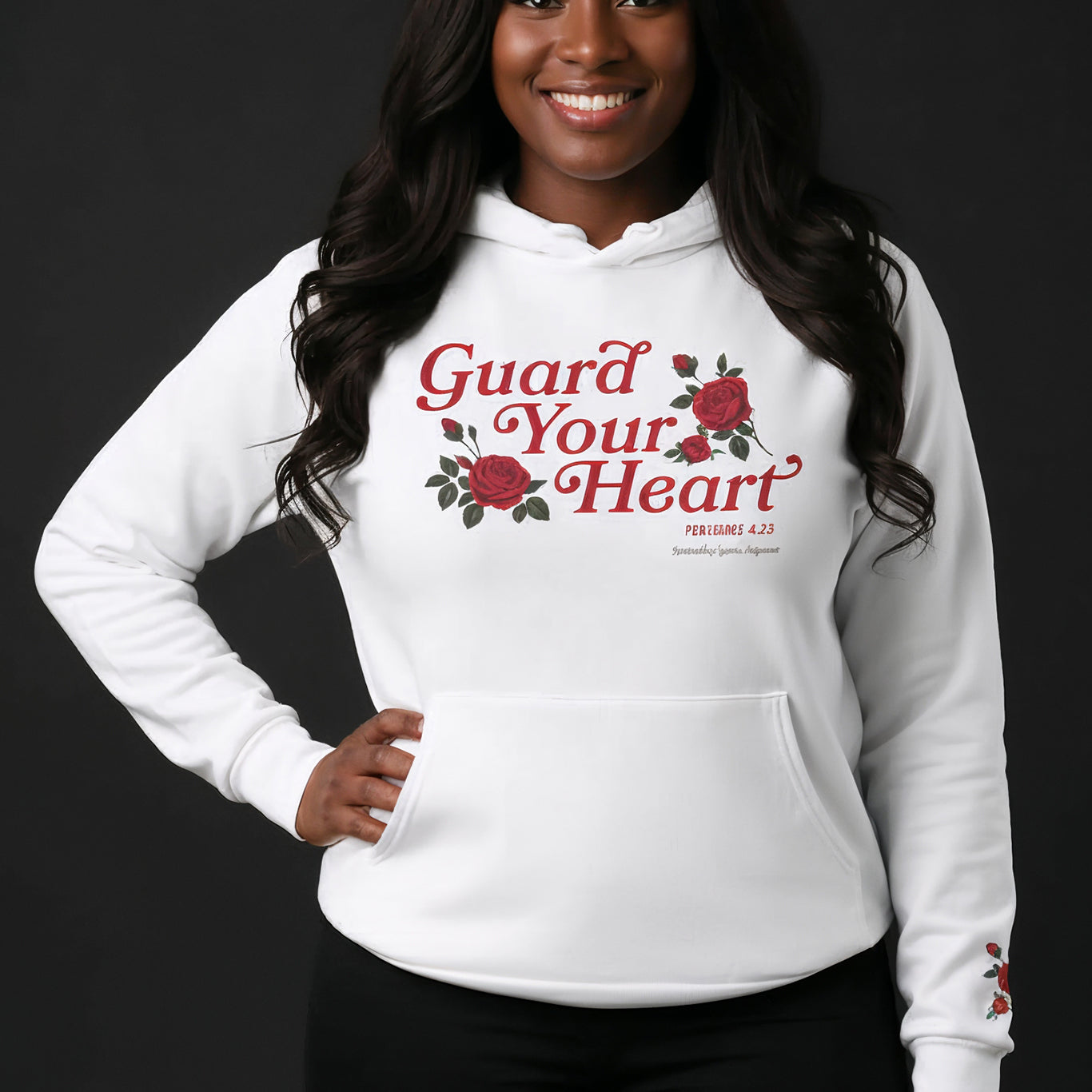 Guard Your Heart Christian Hoodie (Red Rose Edition)