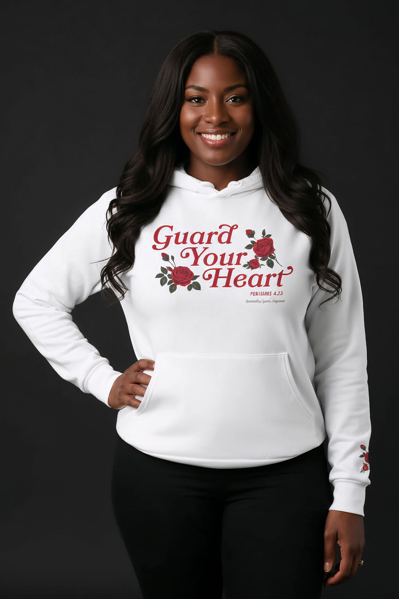 Guard Your Heart Christian Hoodie (Red Rose Edition)