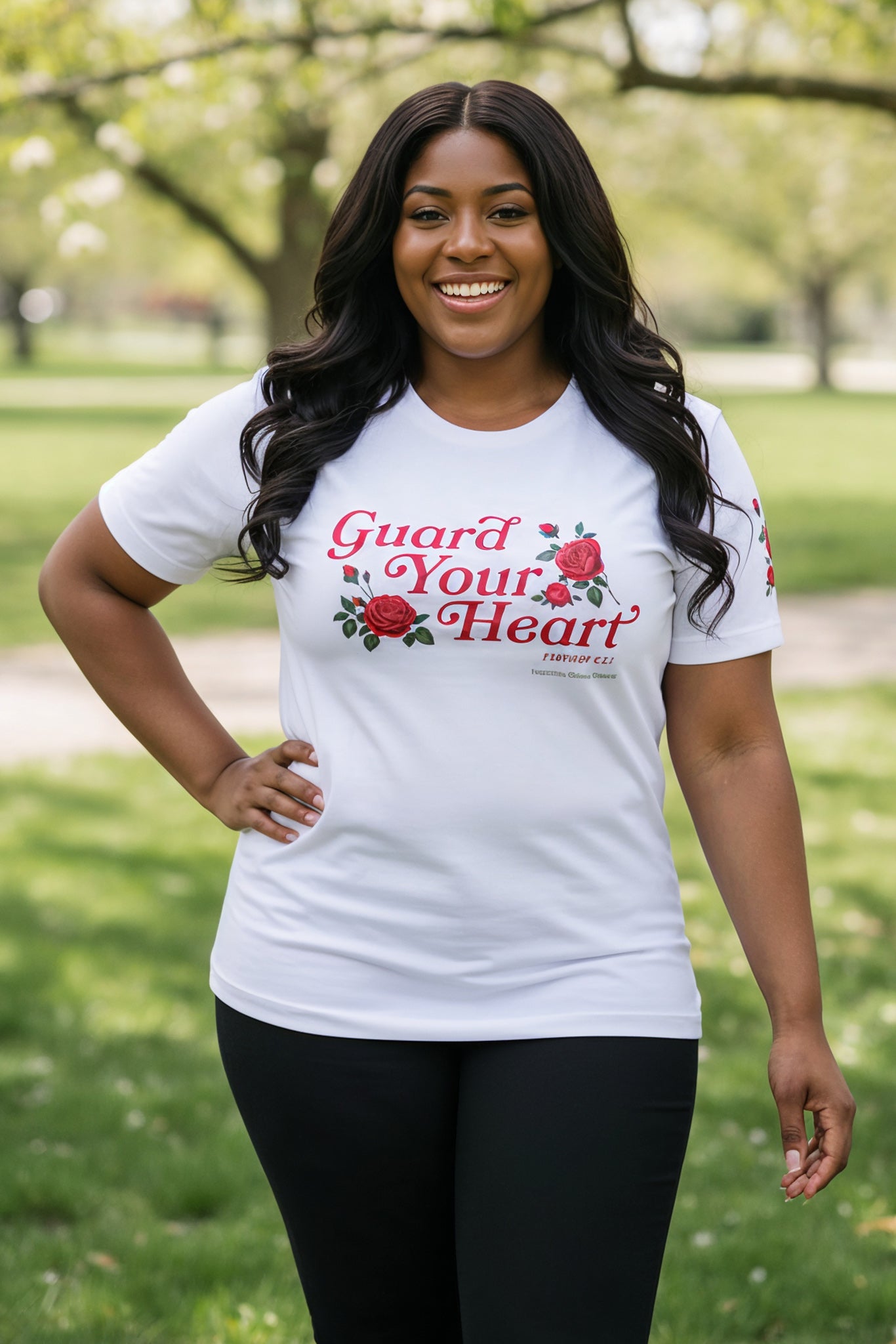 Guard Your Heart Christian T-Shirt (Red Rose Edition)