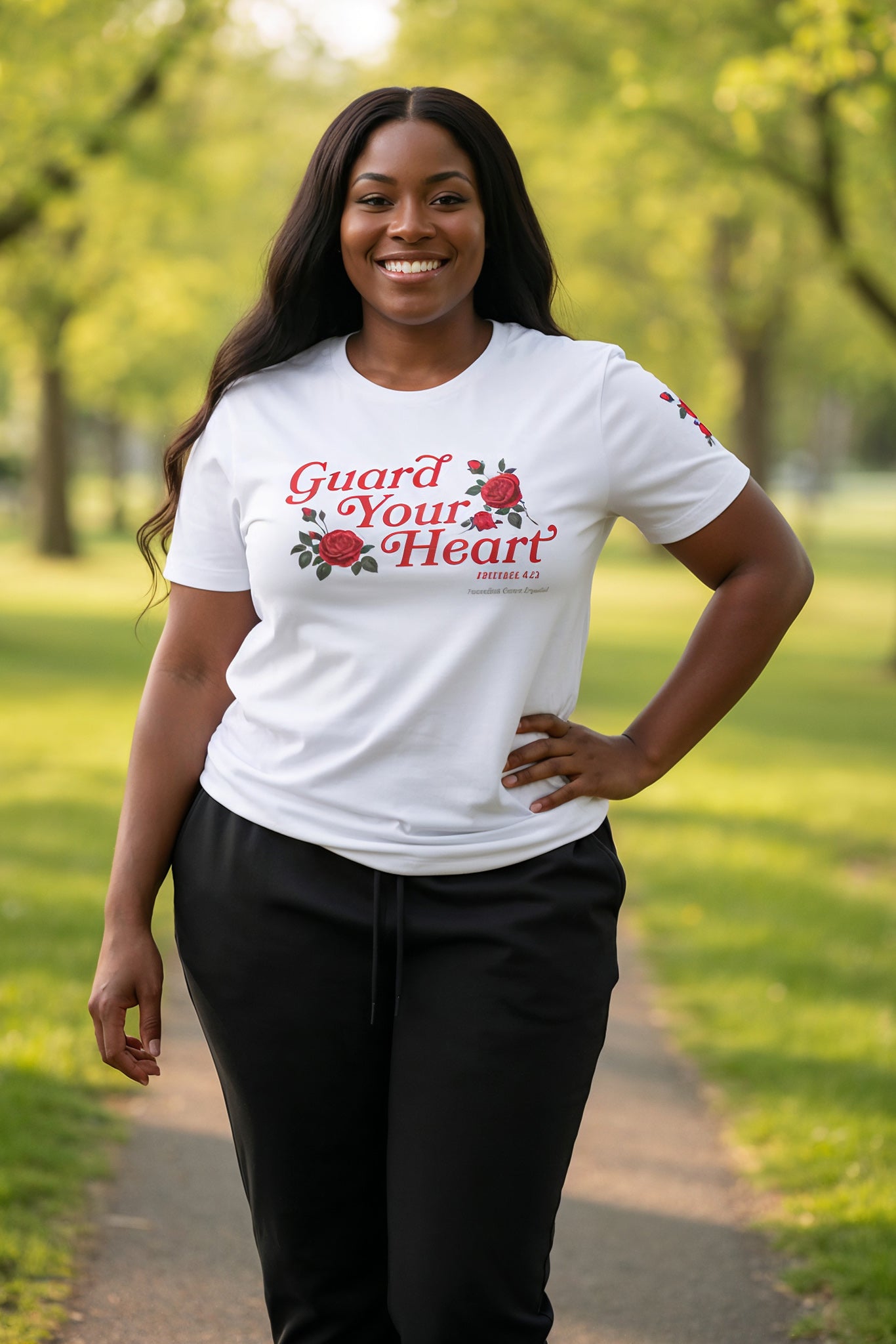 Guard Your Heart Christian T-Shirt (Red Rose Edition)