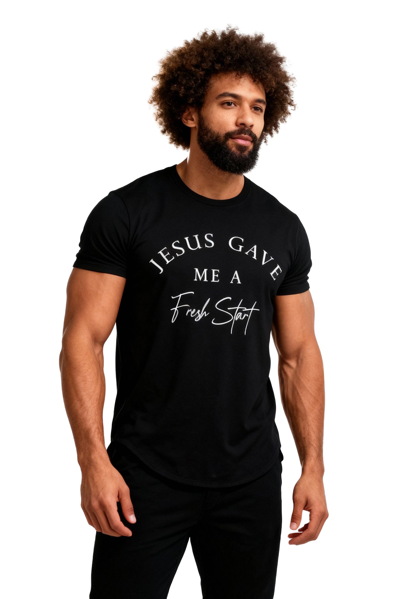 JESUS Gave Me a Fresh Start Curved Hem T-Shirt