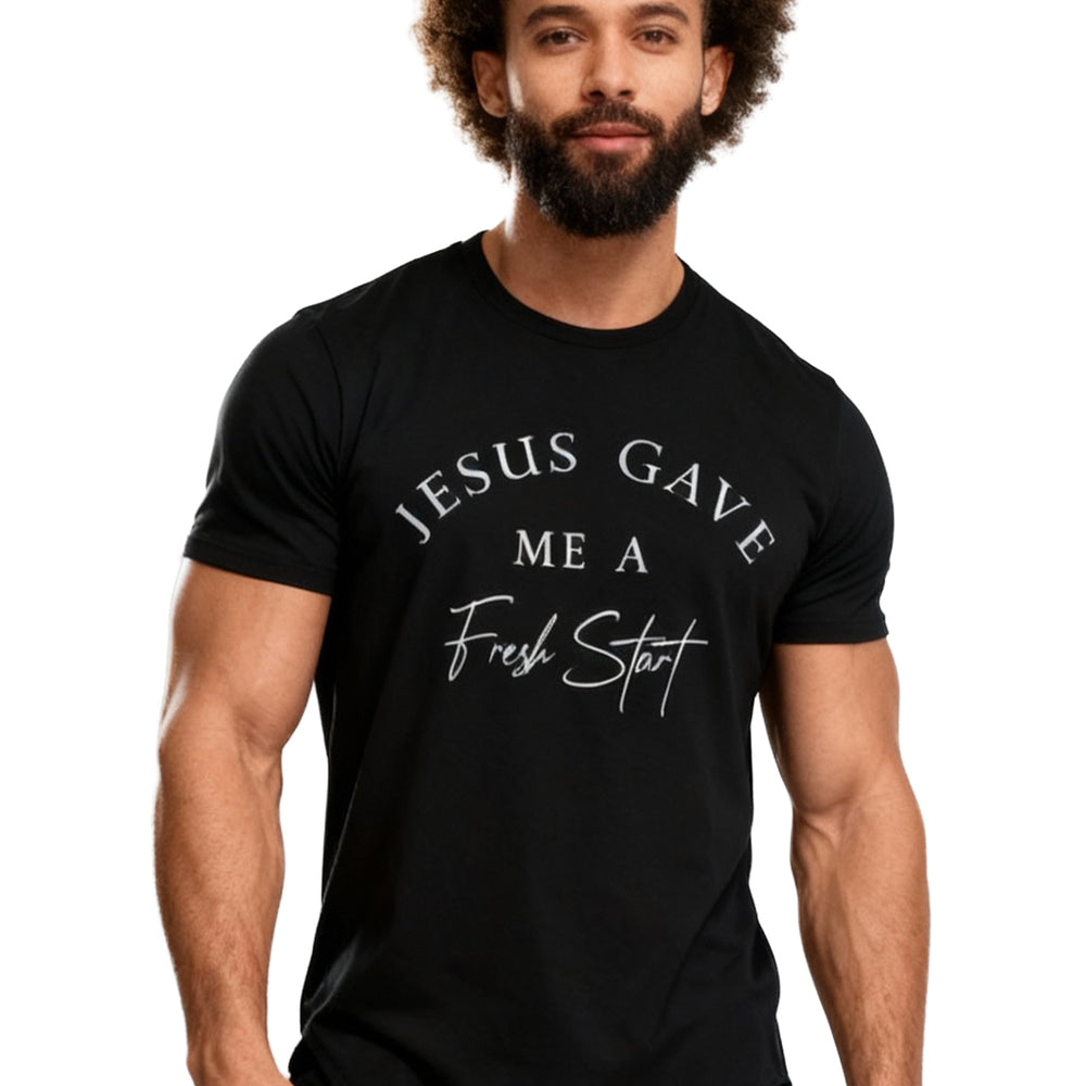 JESUS Gave Me a Fresh Start Curved Hem T-Shirt