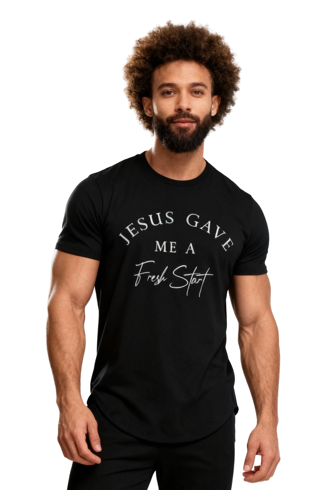 JESUS Gave Me a Fresh Start Curved Hem T-Shirt
