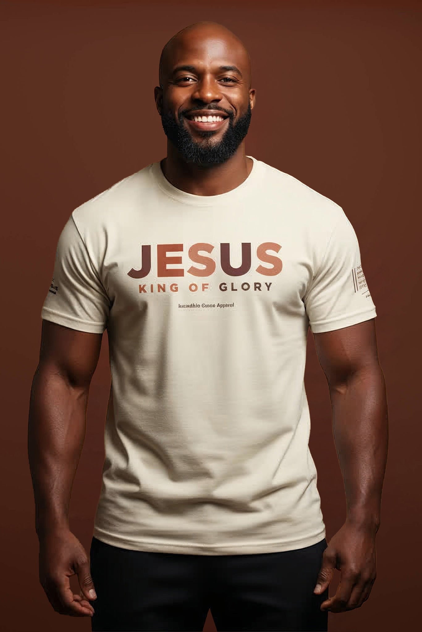 Jesus King of Glory T-Shirt (Natural/Autumn Multi-Color)
