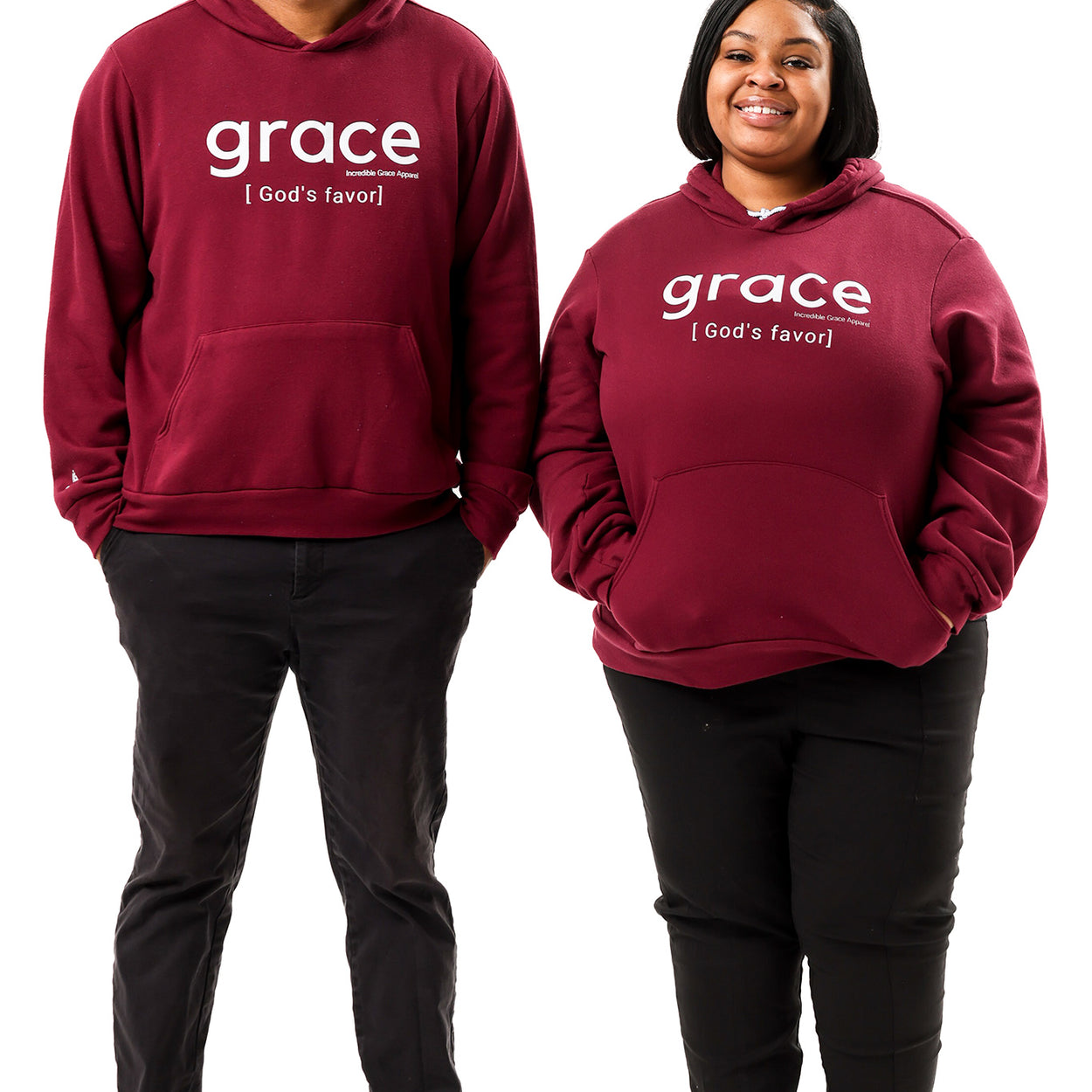 Grace is God's Favor Hoodie (Maroon)