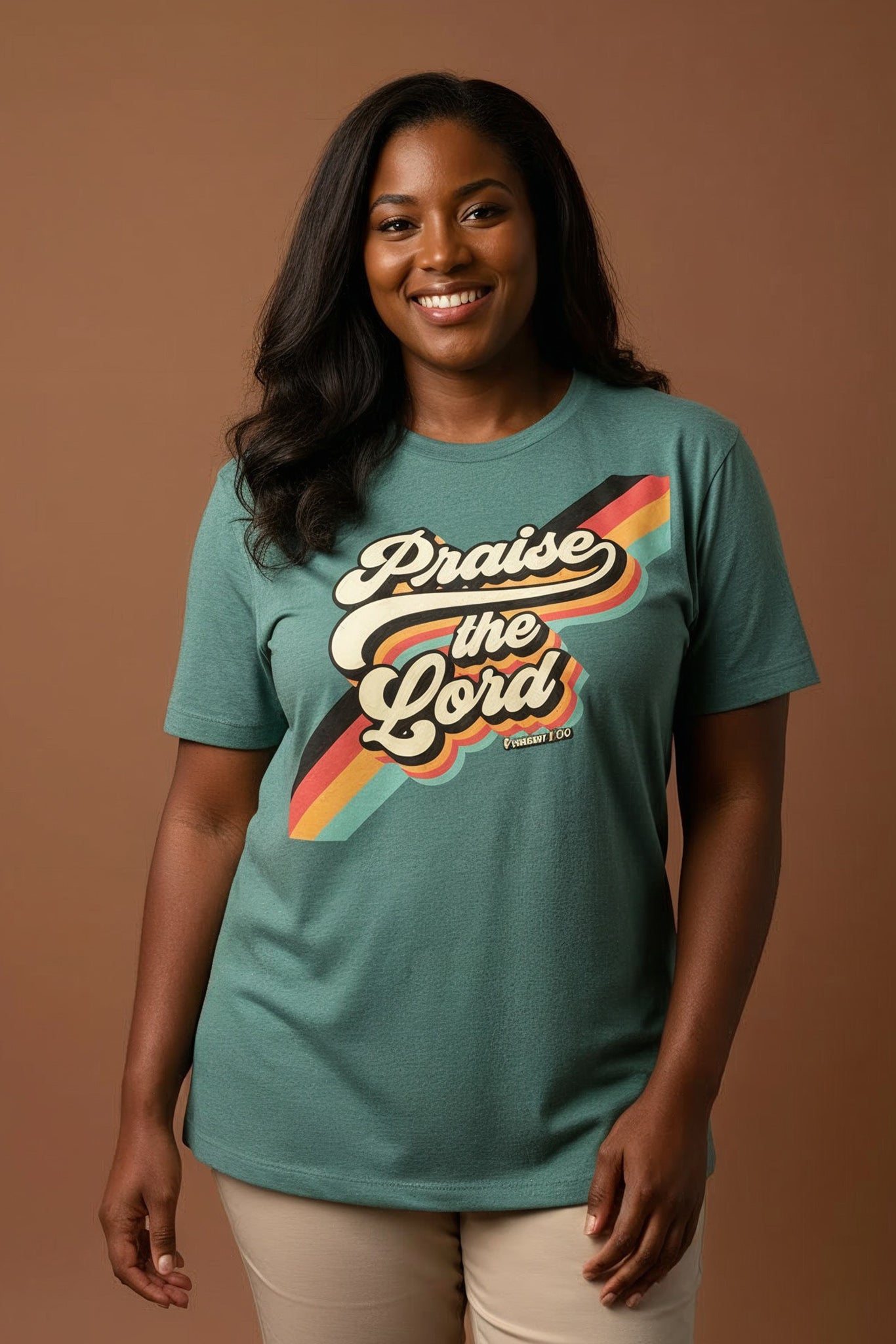 Praise the Lord Christian T-Shirt (Heather Deep Teal)