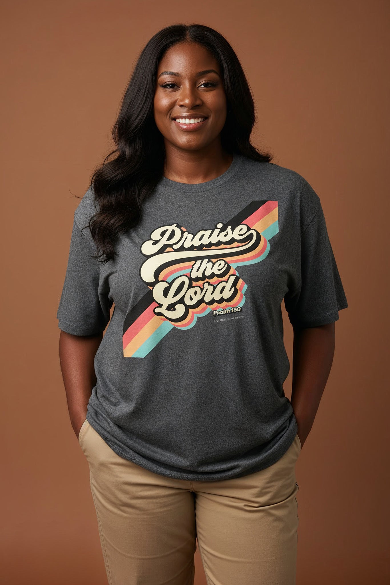 Praise the Lord Christian T-Shirt (Dark Heather Gray)
