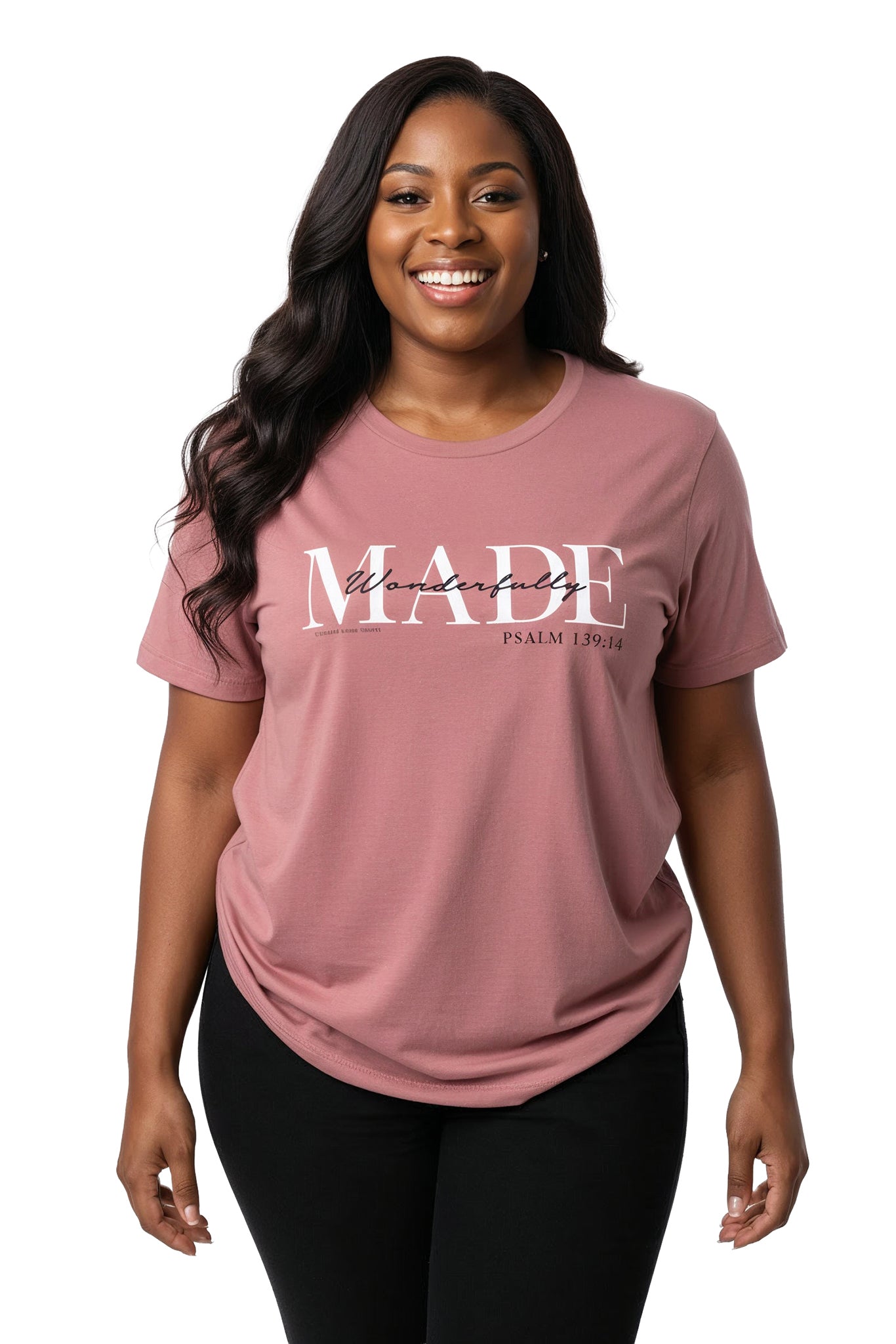 Psalm 139 Wonderfully MADE Christian T-Shirt (Mauve)