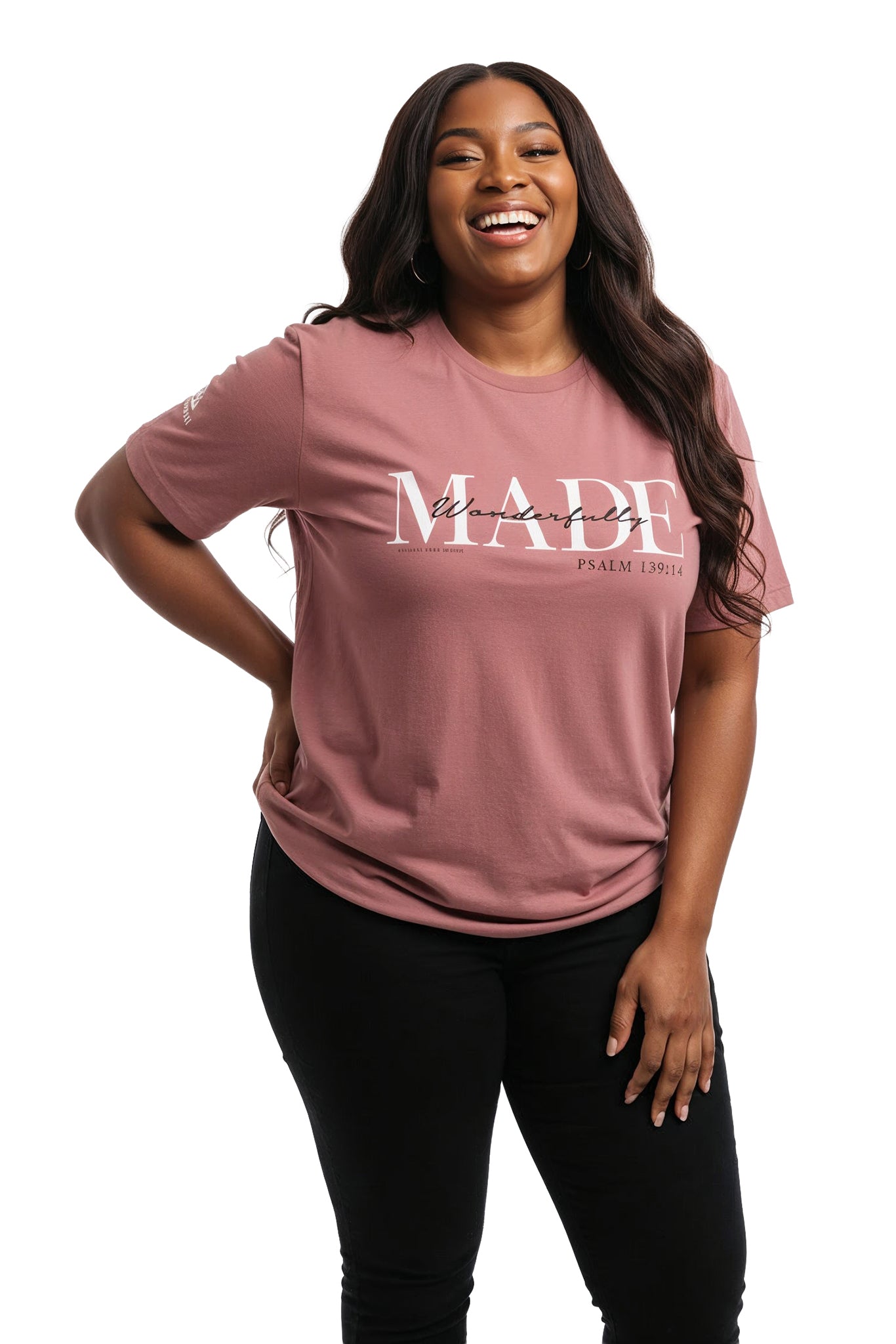 Psalm 139 Wonderfully MADE Christian T-Shirt (Mauve)