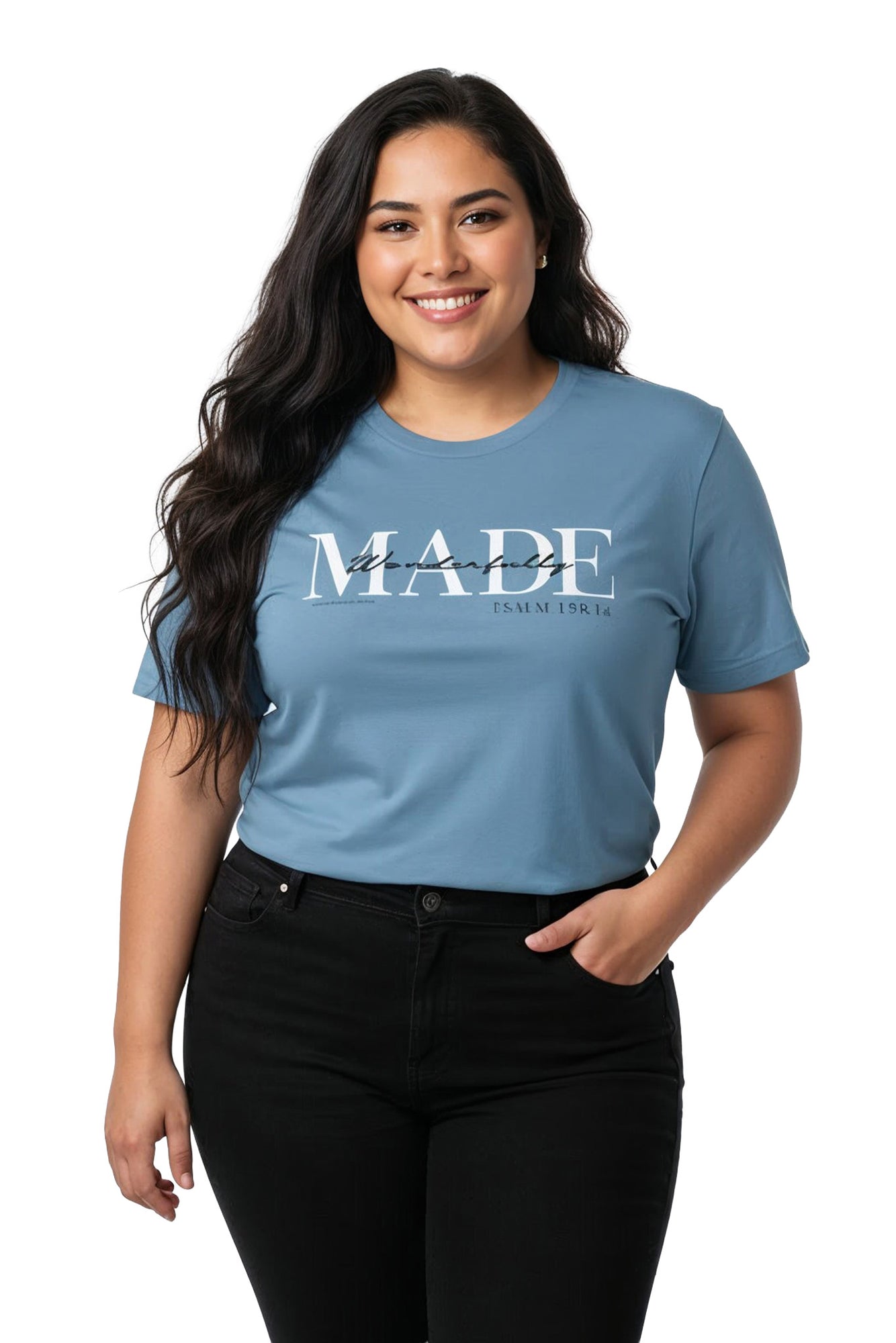 Psalm 139 Wonderfully MADE T-Shirt (Steel Blue)