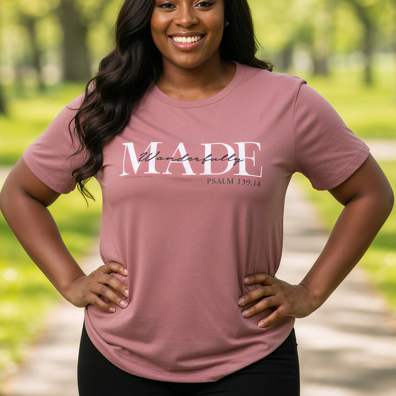 Psalm 139 Wonderfully MADE Christian T-Shirt (Mauve)