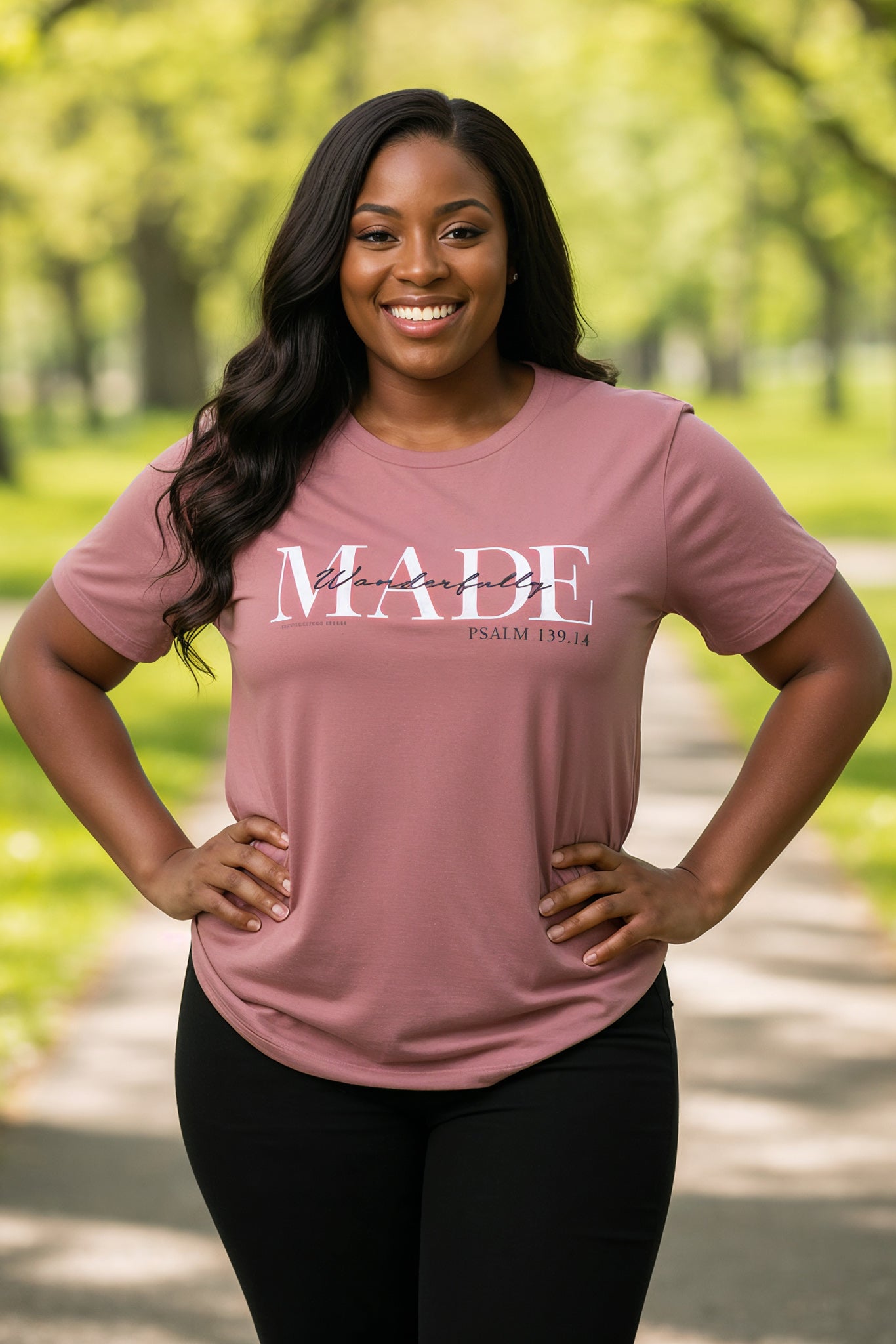 Psalm 139 Wonderfully MADE Christian T-Shirt (Mauve)