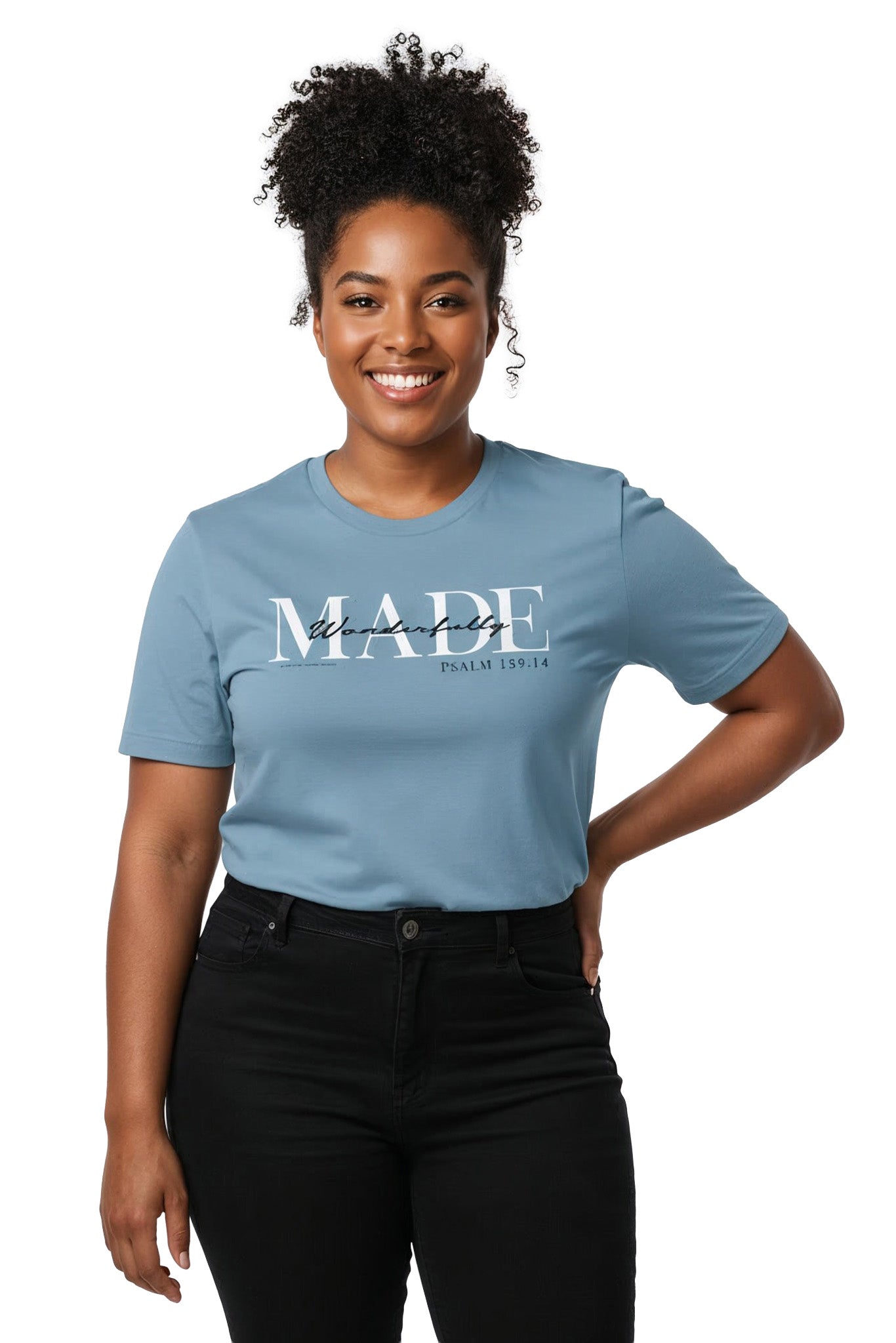Psalm 139 Wonderfully MADE T-Shirt (Steel Blue)