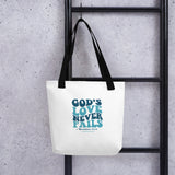 God's Love Never Fails Tote bag (Turquoise)