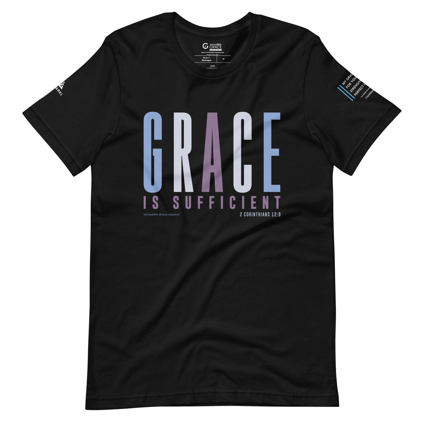Grace is Sufficient Christian T-Shirt (Shades of Winter)