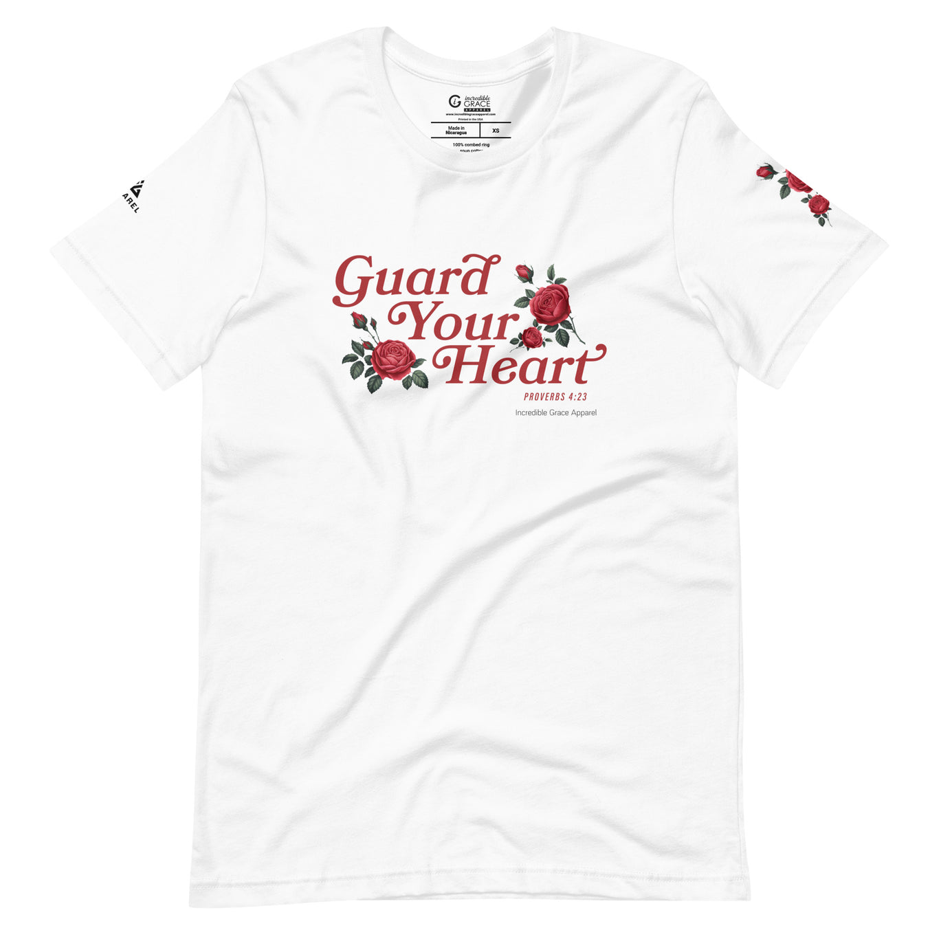 Guard Your Heart Christian T-Shirt (Red Rose Edition)