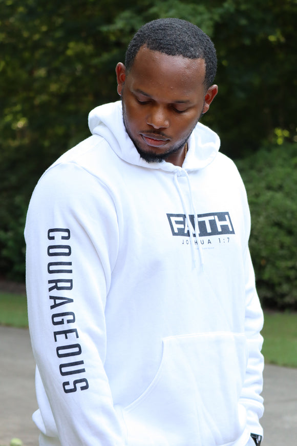 Courageous Faith Premium Unisex hoodie (white)