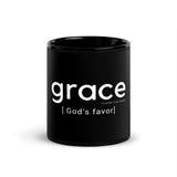 Grace is God's Favor Black Glossy Mug