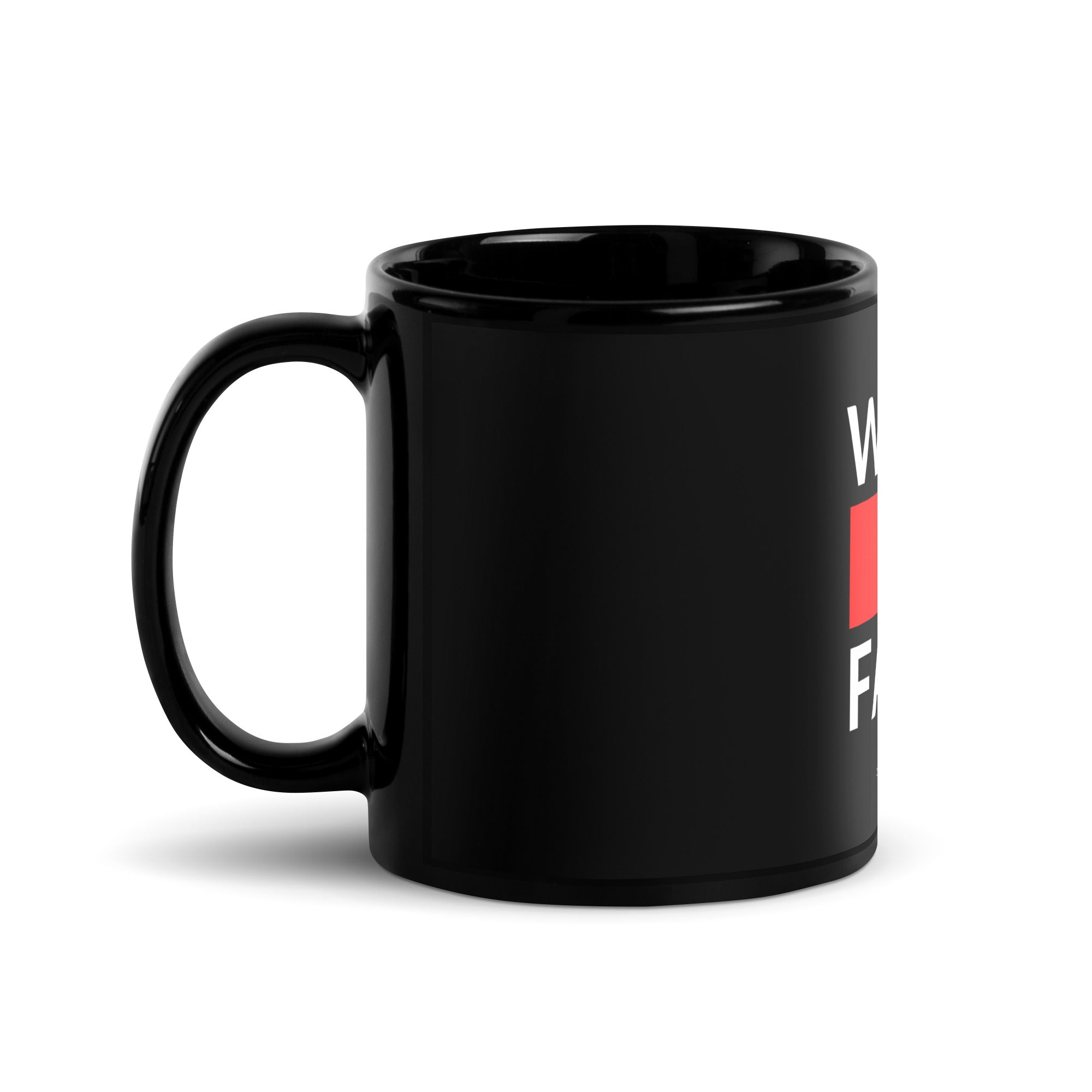 Walk by Faith Black Glossy Mug