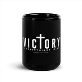 Victory Cross Black Glossy Mug