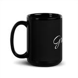 Grateful Cross Black Glossy Mug