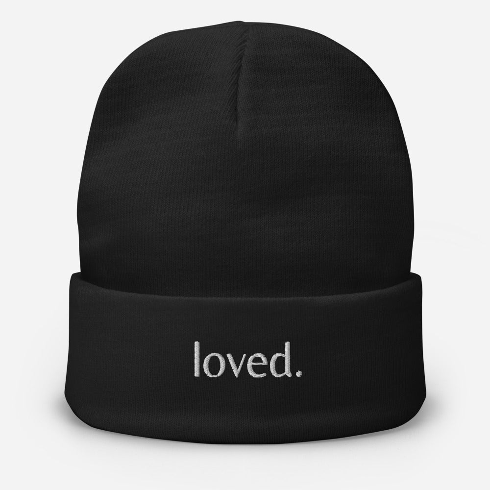 Loved Period Embroidered Beanie