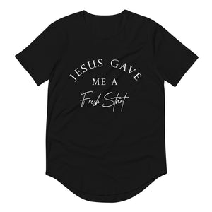 Jesus Gave Me a Fresh Start Curved Hem T-Shirt