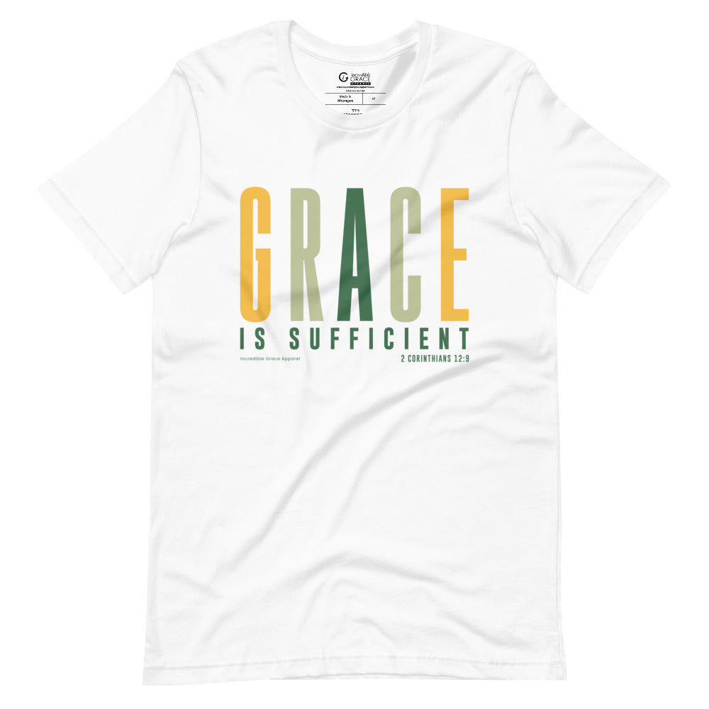 Grace is Sufficient Christian T-Shirt (Shades of Spring)